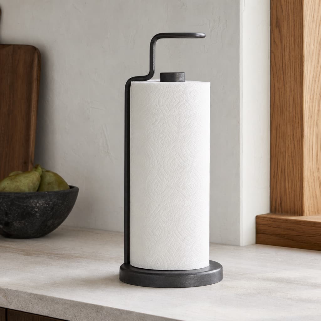 Countertop Paper Towel Stand in blackened steel
