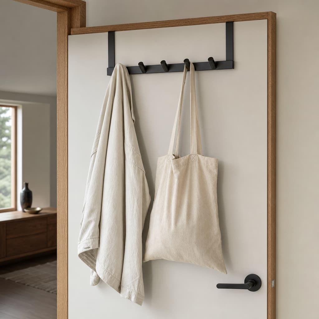 Over-Door Steel Hook Bar in blackened steel