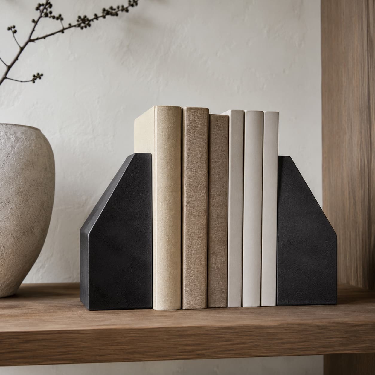 Steel Bookend Pair in blackened steel
